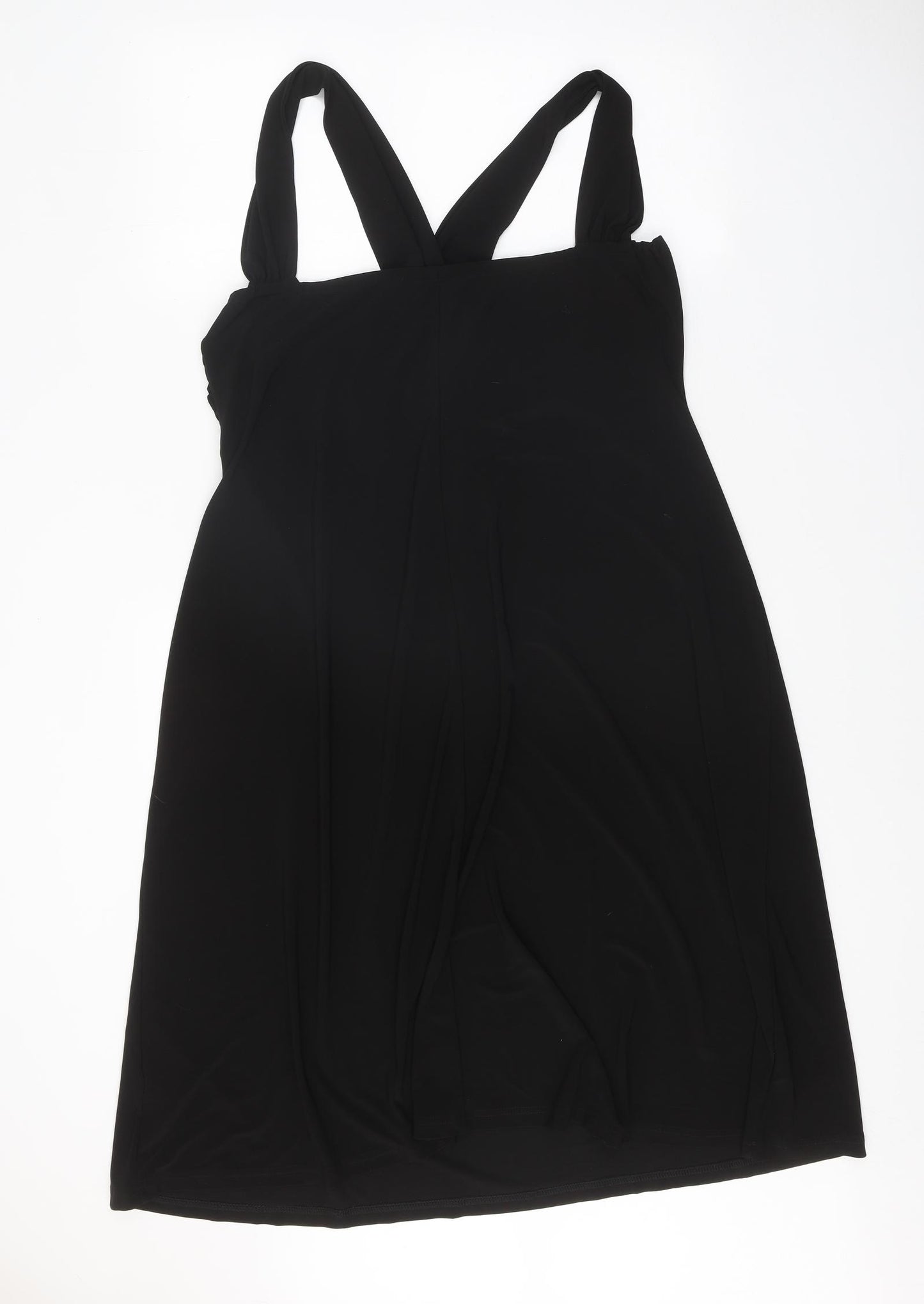 Simply Be Womens Black Polyester A-Line Size 20 V-Neck Pullover