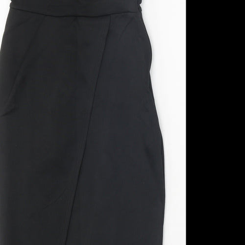 Preworn Womens Black Cotton Shift Size L Off the Shoulder Zip