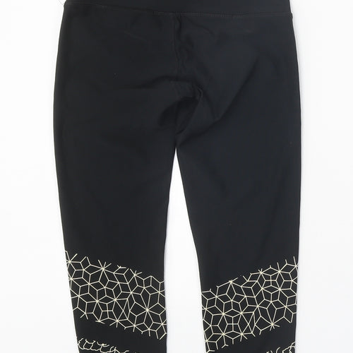 RBX Womens Black Geometric Polyester Cropped Leggings Size XS Regular Pullover