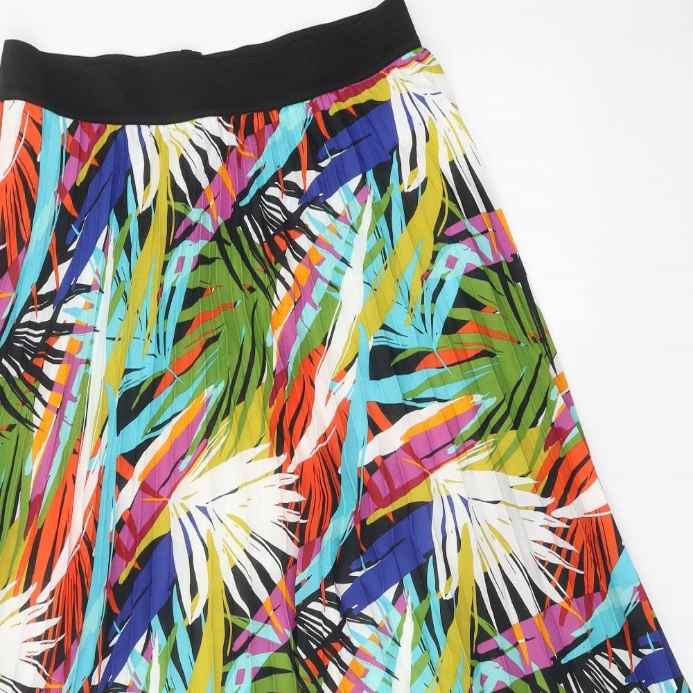 Roman Womens Multicoloured Floral Polyester Pleated Skirt Size 12