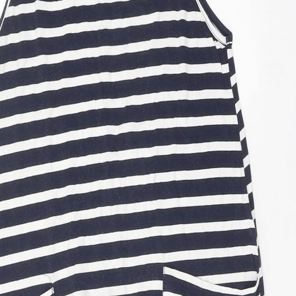 ASOS Womens Blue Striped Polyester Jumpsuit One-Piece Size 8 Tie