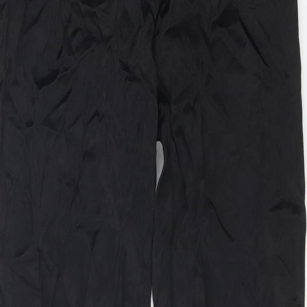Zara Womens Black Viscose Trousers Size M Regular Zip