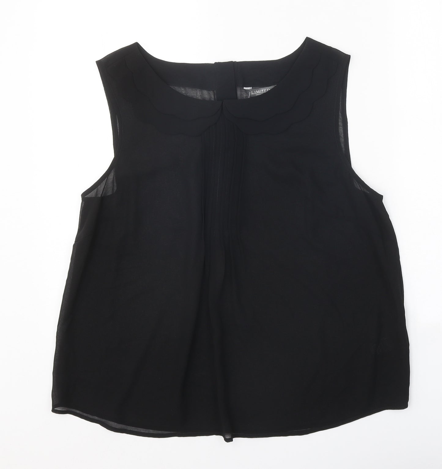 Limited Womens Black Polyester Basic Tank Size 14 Scoop Neck