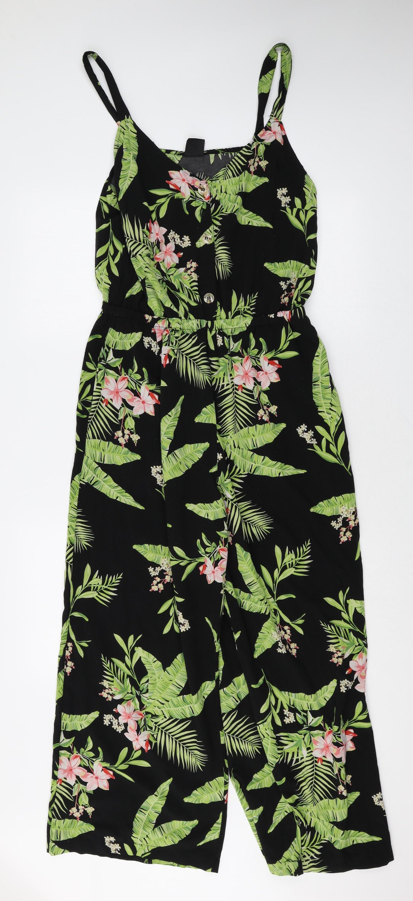 Jackie K Womens Multicoloured Geometric Polyester Jumpsuit One-Piece Size M Pullover