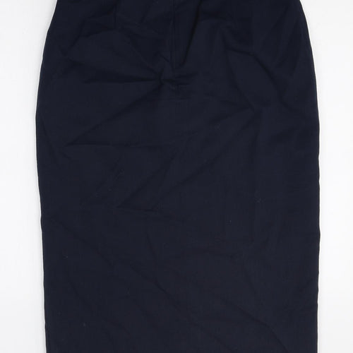 Collection Womens Blue Polyester Straight & Pencil Skirt Size 14 Zip