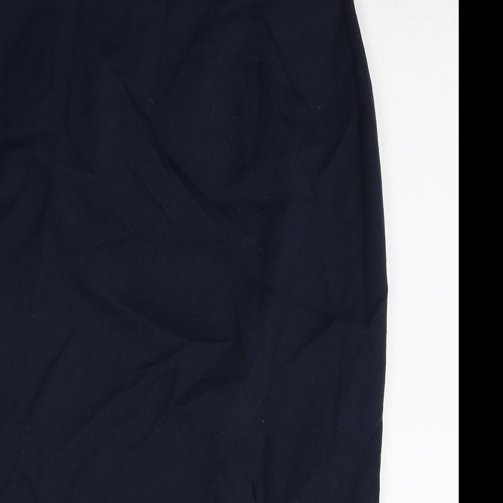 Collection Womens Blue Polyester Straight & Pencil Skirt Size 14 Zip