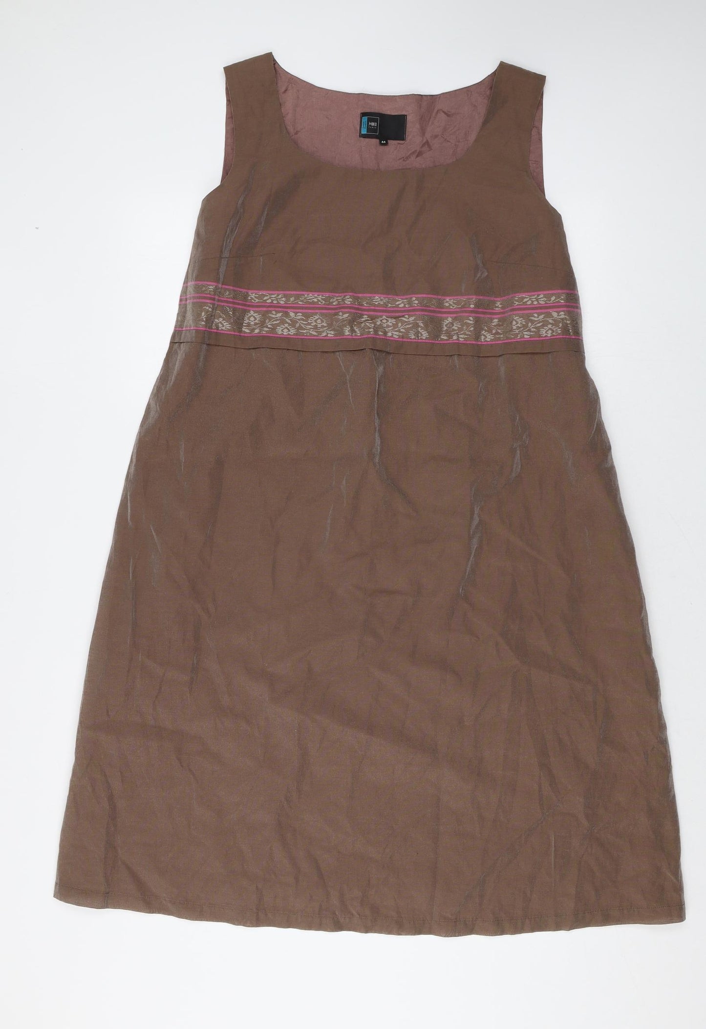 FOMES PARIS Womens Brown Cotton A-Line Size 16 Square Neck Pullover