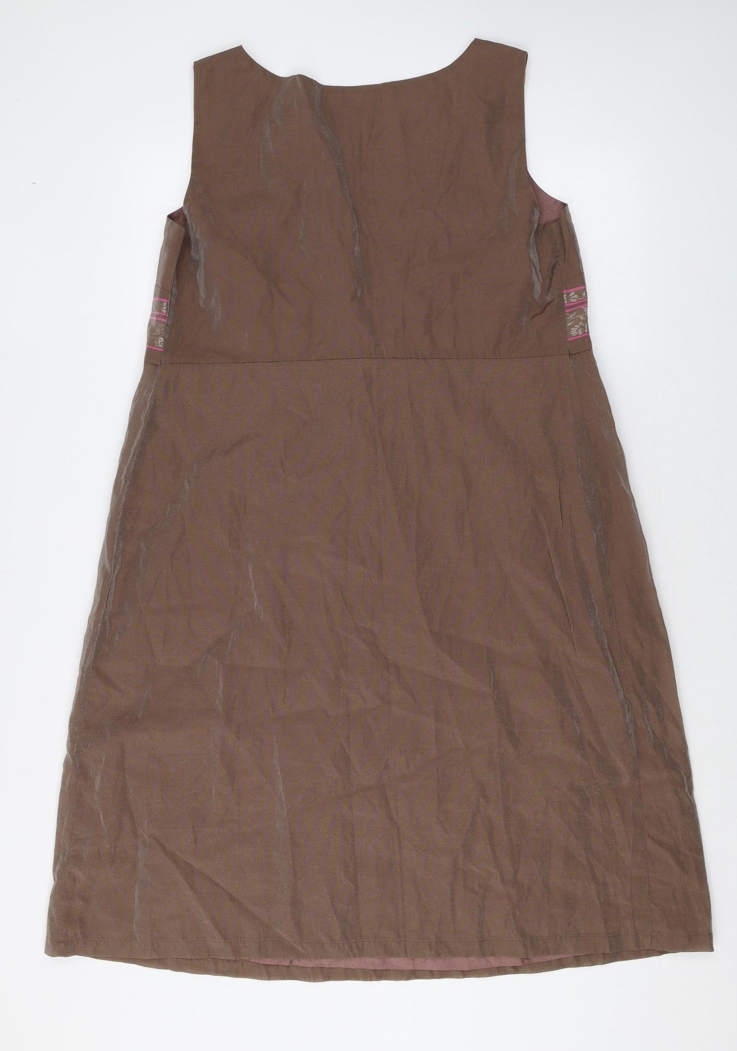 FOMES PARIS Womens Brown Cotton A-Line Size 16 Square Neck Pullover