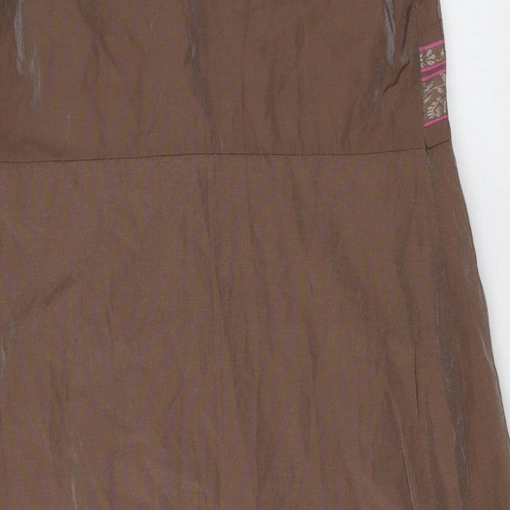 FOMES PARIS Womens Brown Cotton A-Line Size 16 Square Neck Pullover