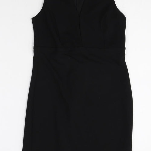 New Look Womens Black Polyester Shift Size 8 Halter Zip - Keyhole Front
