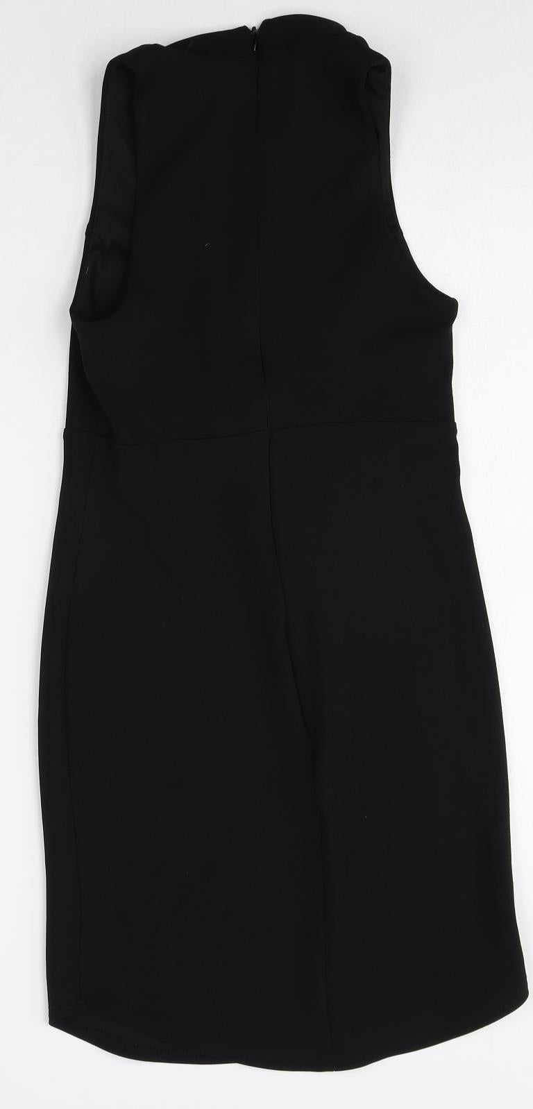 New Look Womens Black Polyester Shift Size 8 Halter Zip - Keyhole Front