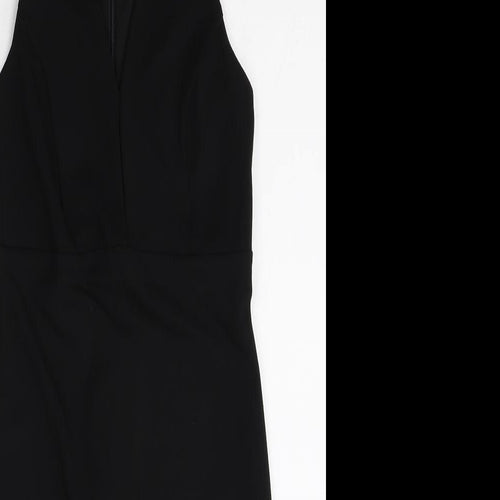 New Look Womens Black Polyester Shift Size 8 Halter Zip - Keyhole Front