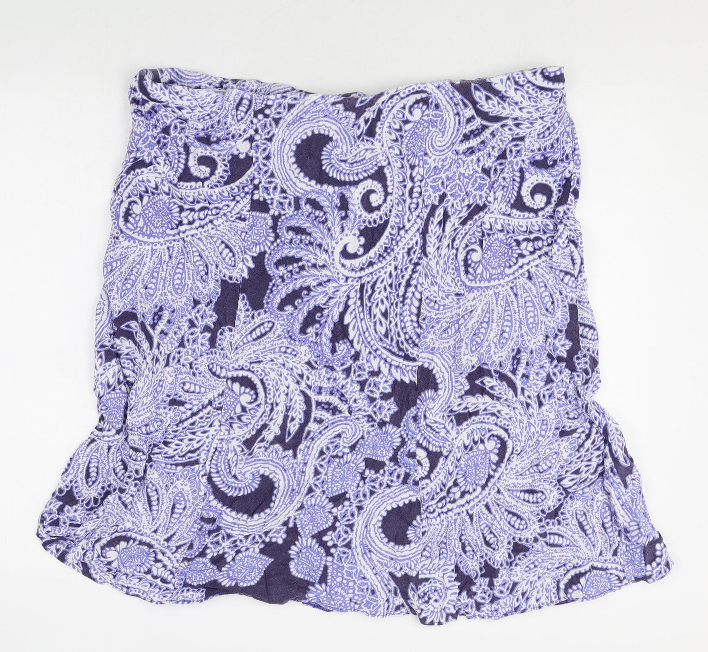 Marks and Spencer Womens Multicoloured Paisley Linen Swing Skirt Size 20