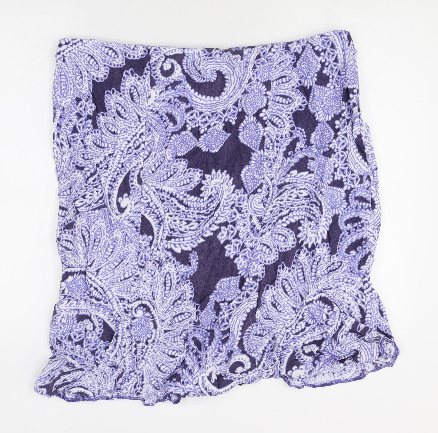 Marks and Spencer Womens Multicoloured Paisley Linen Swing Skirt Size 20
