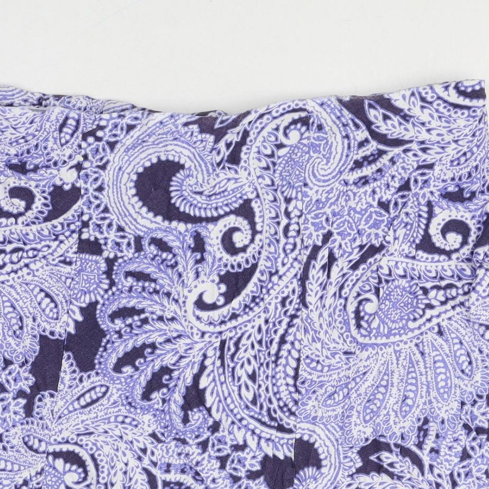 Marks and Spencer Womens Multicoloured Paisley Linen Swing Skirt Size 20