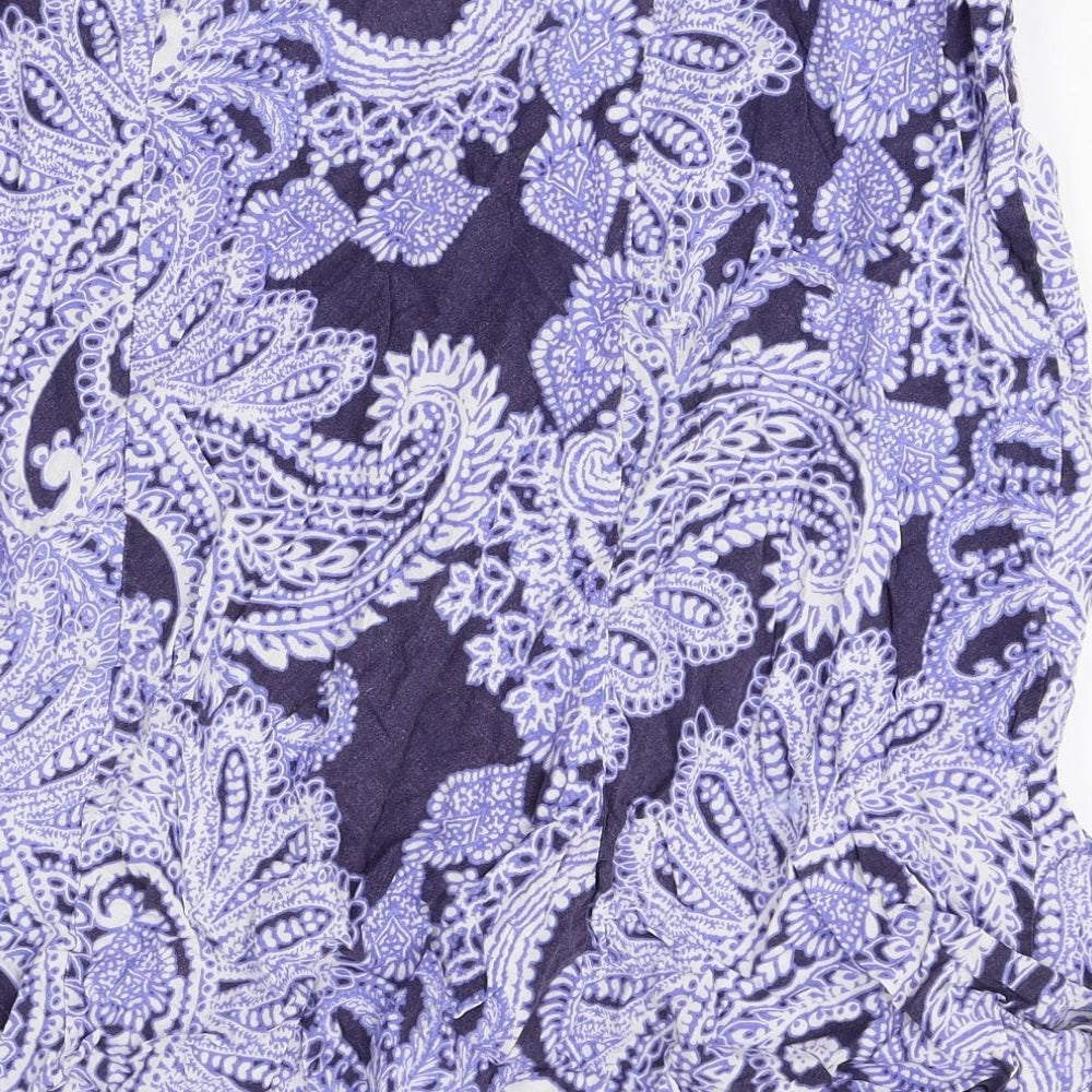 Marks and Spencer Womens Multicoloured Paisley Linen Swing Skirt Size 20
