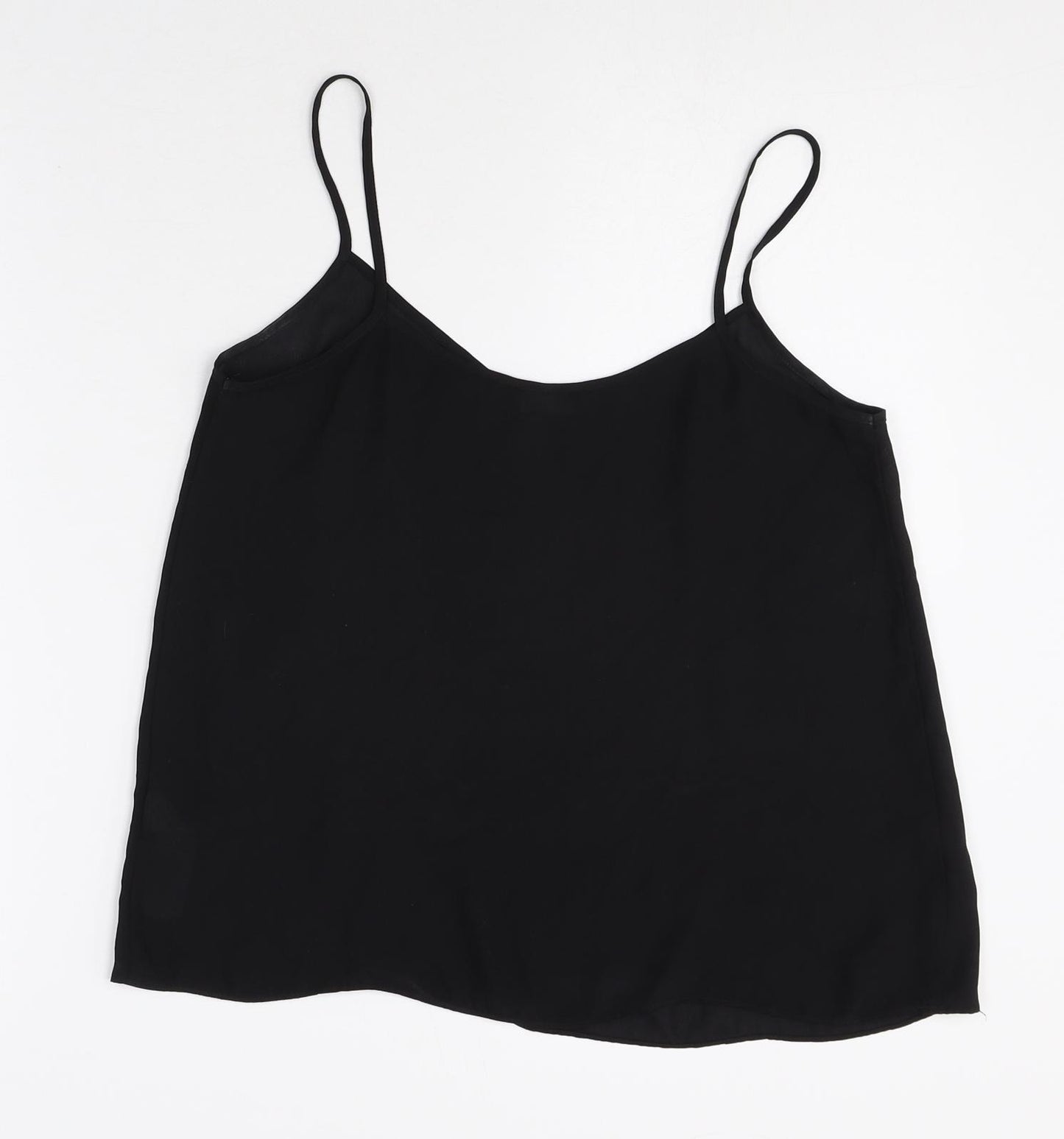 New Look Womens Black Polyester Camisole Tank Size 10 Scoop Neck