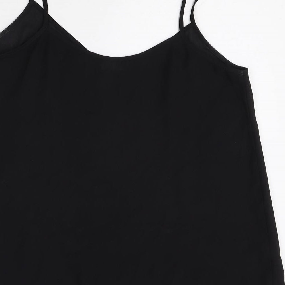 New Look Womens Black Polyester Camisole Tank Size 10 Scoop Neck