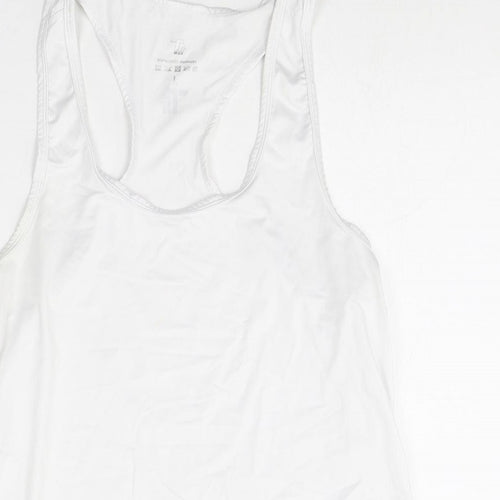 Preworn Womens White Polyester Basic Tank Size L Scoop Neck Pullover - Racerback