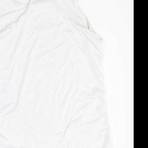 Preworn Womens White Polyester Basic Tank Size L Scoop Neck Pullover - Racerback