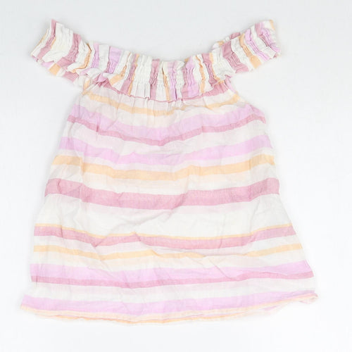 VERO MODA Womens Multicoloured Striped Cotton Basic Tank Size XS Off the Shoulder - Bardot