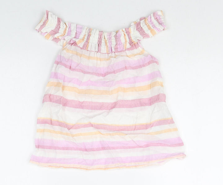 VERO MODA Womens Multicoloured Striped Cotton Basic Tank Size XS Off the Shoulder - Bardot