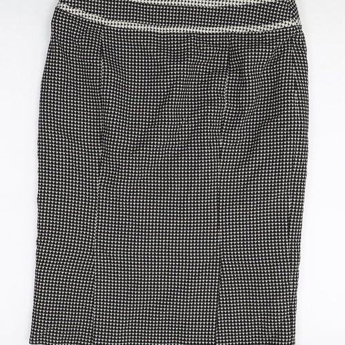 NEXT Womens Multicoloured Geometric Cotton Straight & Pencil Skirt Size 14 Zip