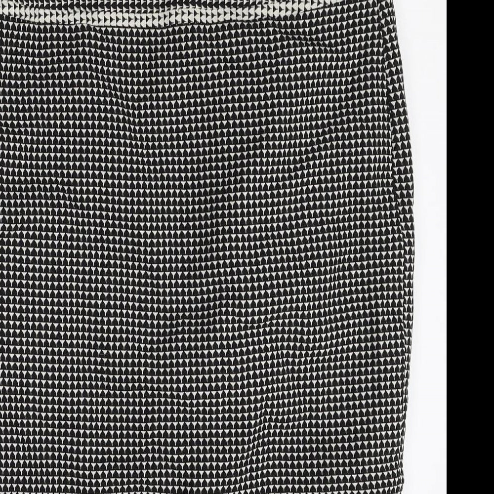 NEXT Womens Multicoloured Geometric Cotton Straight & Pencil Skirt Size 14 Zip