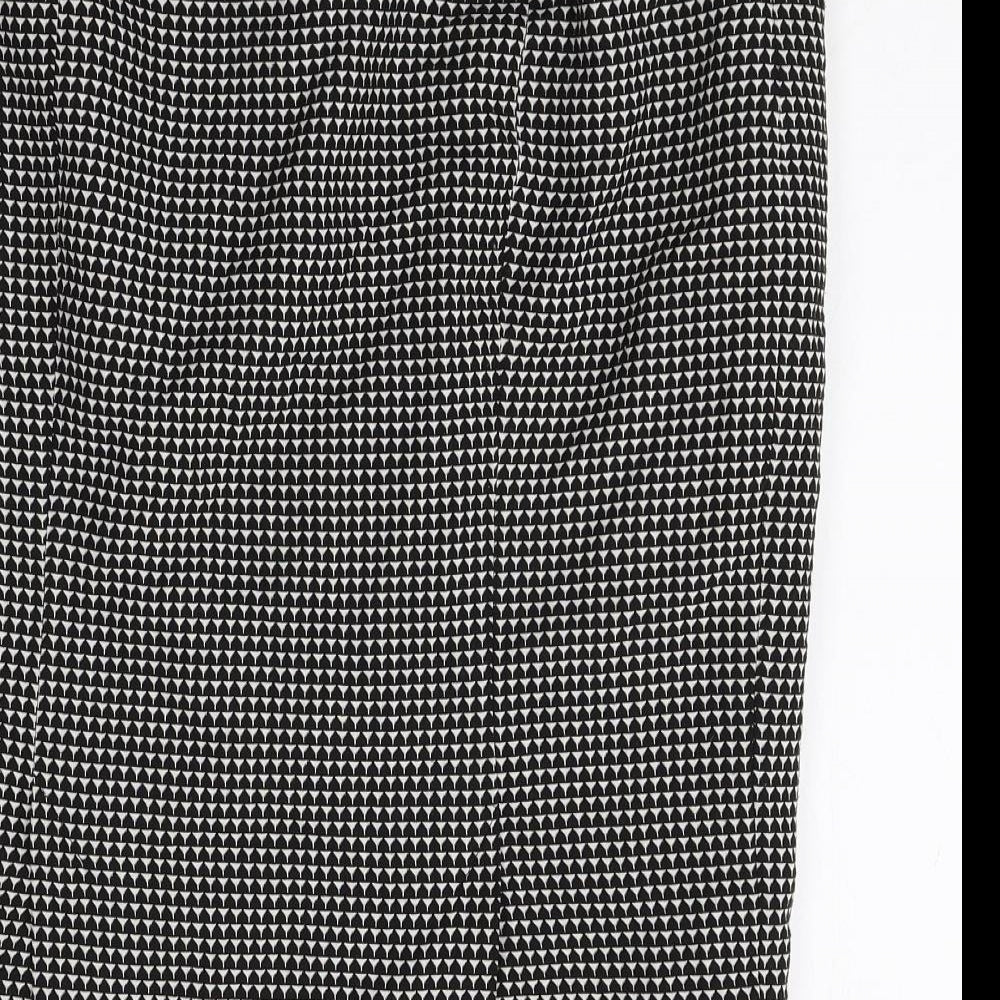 NEXT Womens Multicoloured Geometric Cotton Straight & Pencil Skirt Size 14 Zip