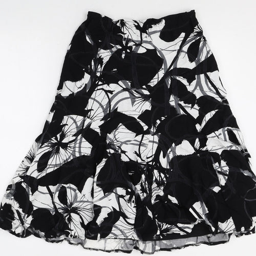 Per Una Womens Multicoloured Geometric Viscose Swing Skirt Size 14 Zip