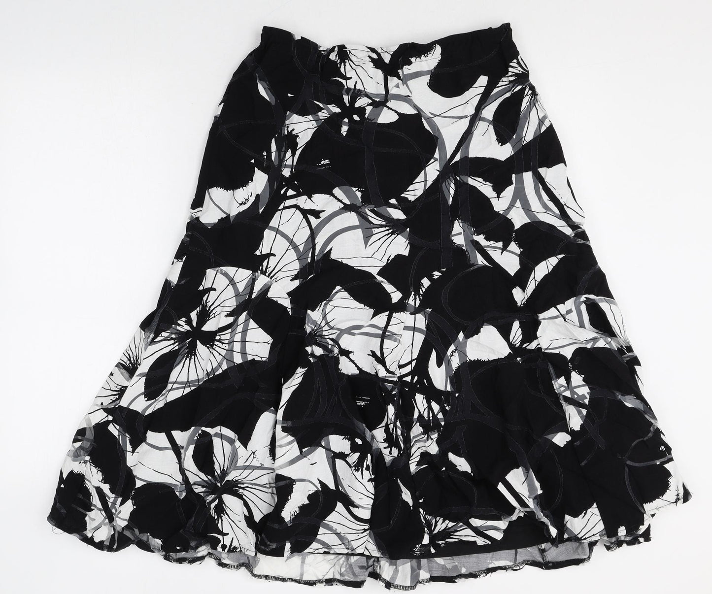 Per Una Womens Multicoloured Geometric Viscose Swing Skirt Size 14 Zip