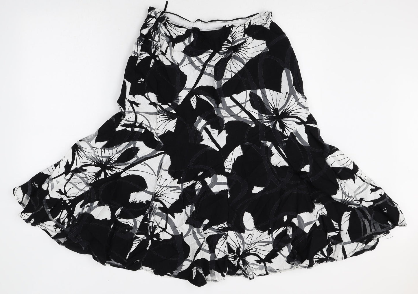 Per Una Womens Multicoloured Geometric Viscose Swing Skirt Size 14 Zip