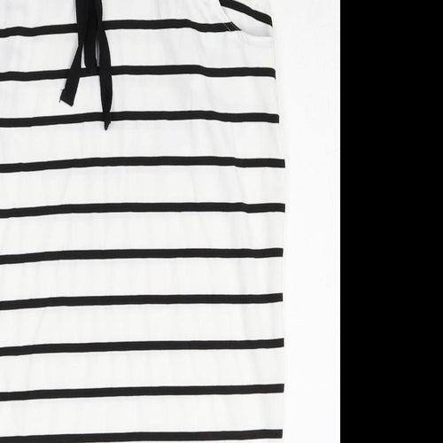 ODEL Womens White Striped Polyester Straight & Pencil Skirt Size 8 Drawstring