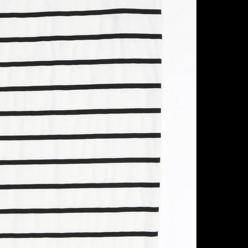 ODEL Womens White Striped Polyester Straight & Pencil Skirt Size 8 Drawstring