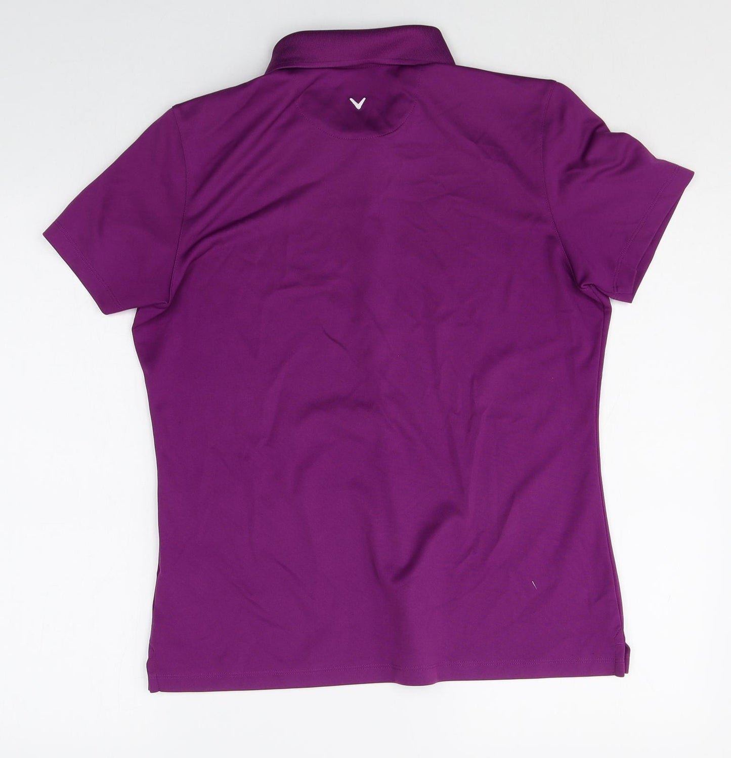 Callaway Womens Purple Polyester Basic Polo Size L Collared Button