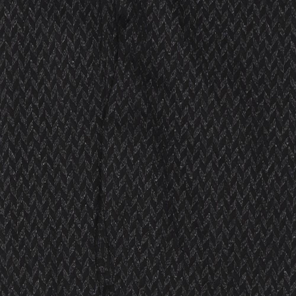 Papaya Womens Black Geometric Polyester Jegging Trousers Size 14 Regular - Tregging