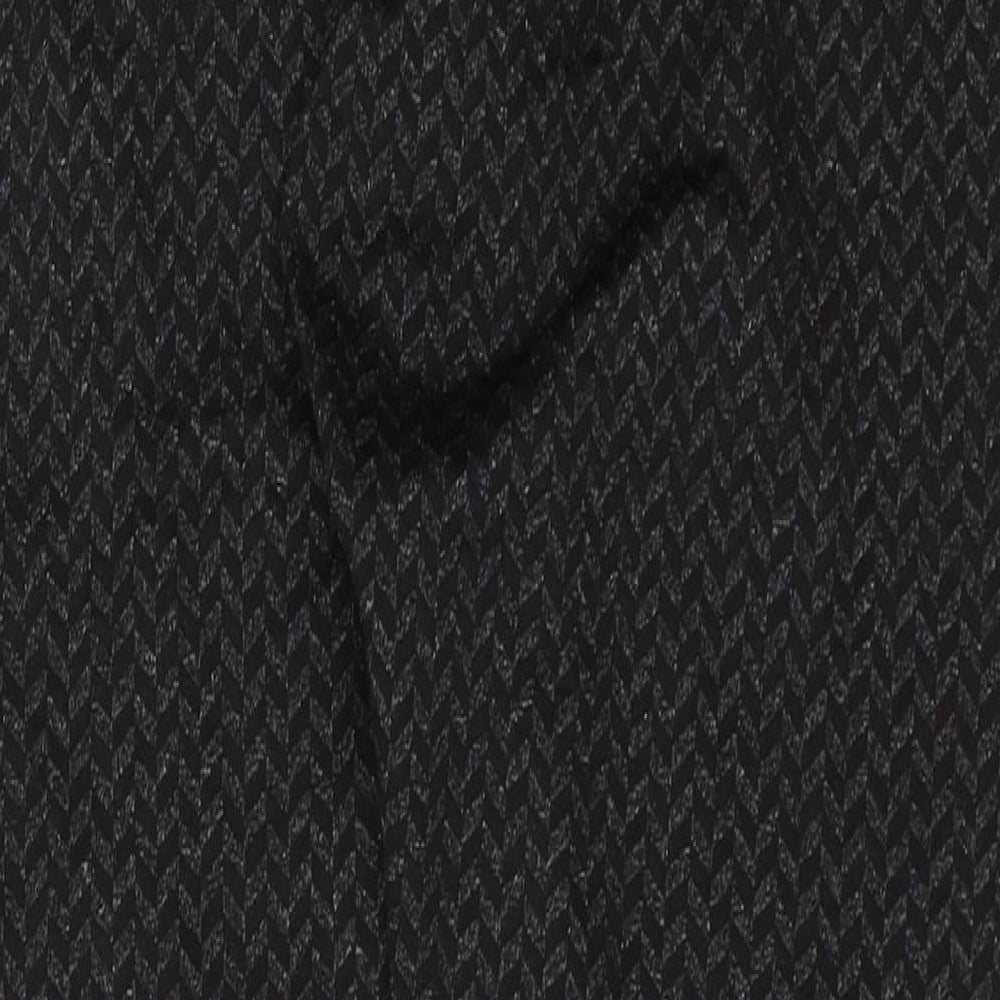 Papaya Womens Black Geometric Polyester Jegging Trousers Size 14 Regular - Tregging