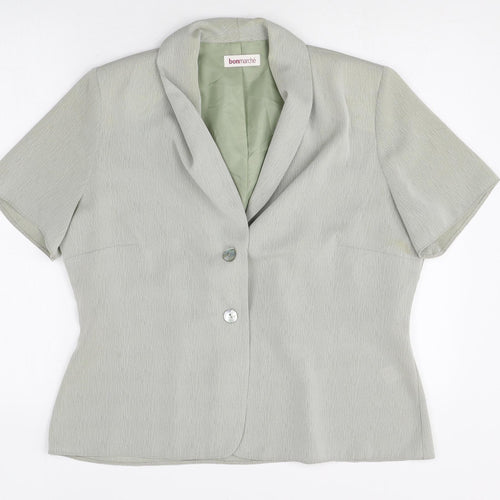 Bonmarche Womens Green Polyester Jacket Suit Top Size 16