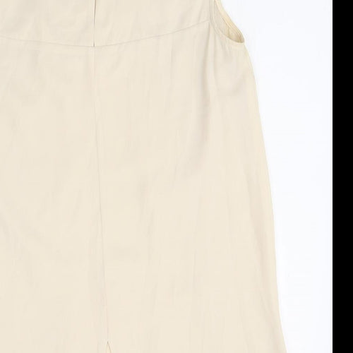 Oasis Womens Ivory Polyester Basic Blouse Size 8 Scoop Neck
