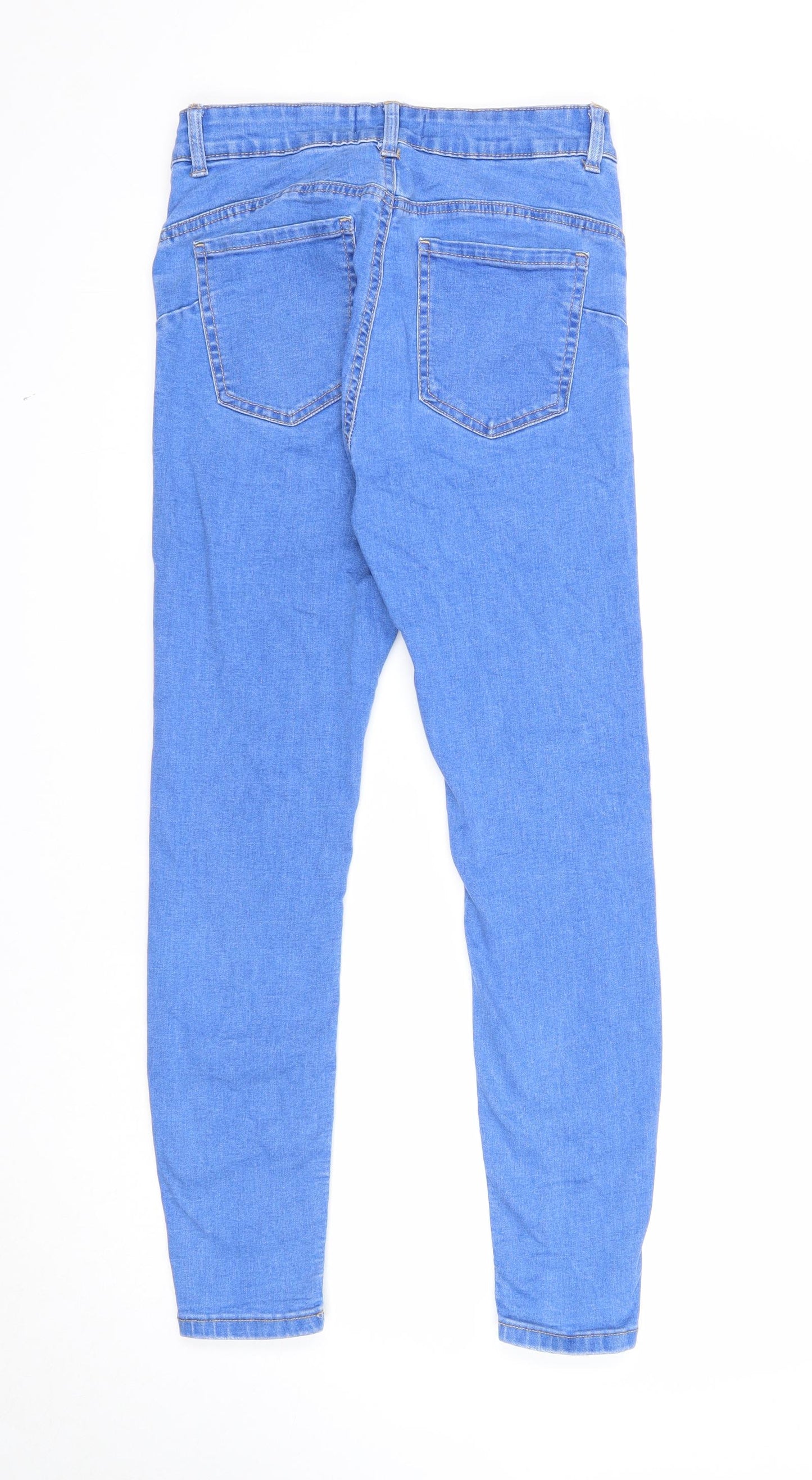 Primark Womens Blue Cotton Skinny Jeans Size 10 Regular Zip