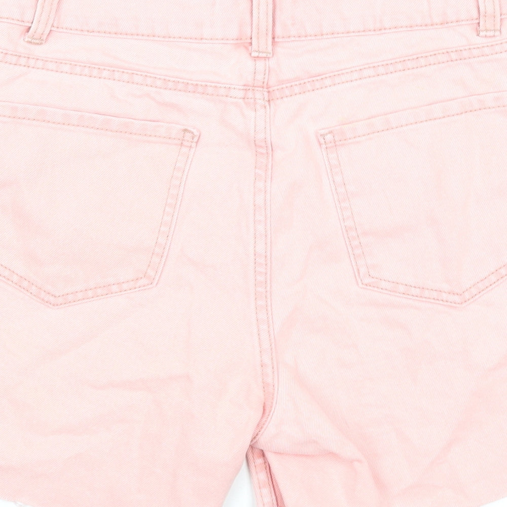 Primark Womens Pink Cotton Culotte Shorts Size 6 Regular Zip