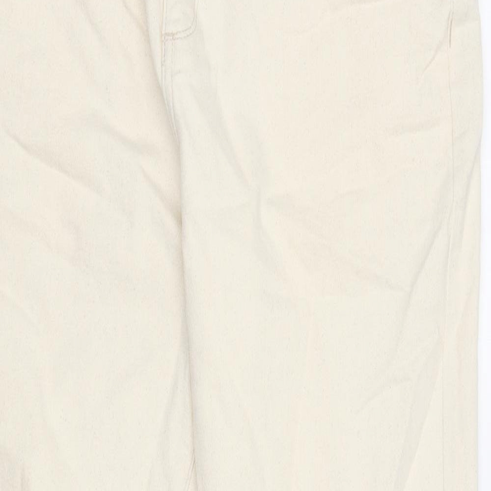 Autograph Mens Beige Cotton Tapered Jeans Size 36 in L33 in Regular Zip
