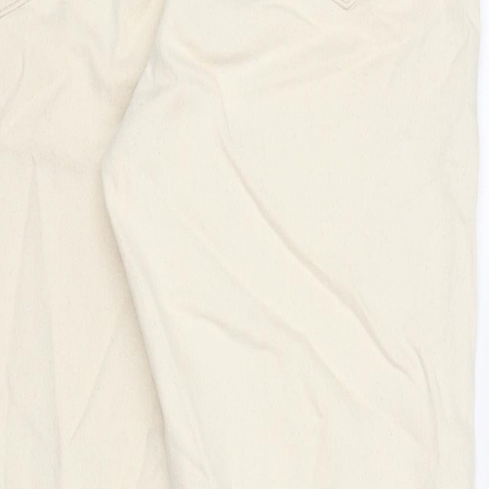 Autograph Mens Beige Cotton Tapered Jeans Size 36 in L33 in Regular Zip