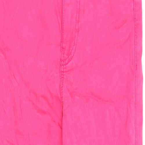 Marks and Spencer Womens Pink Cotton Straight Jeans Size 6 Regular Zip