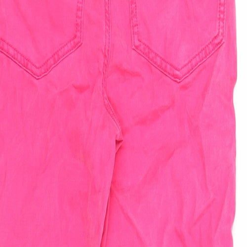 Marks and Spencer Womens Pink Cotton Straight Jeans Size 6 Regular Zip