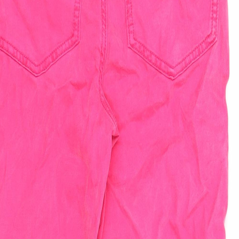 Marks and Spencer Womens Pink Cotton Straight Jeans Size 6 Regular Zip