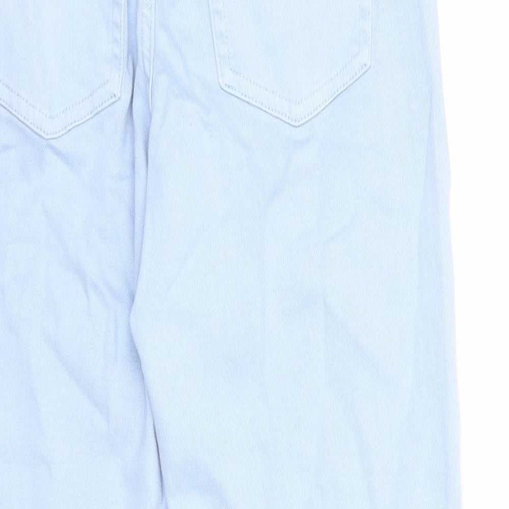 Marks and Spencer Womens Blue Cotton Tapered Jeans Size 6 Regular Zip