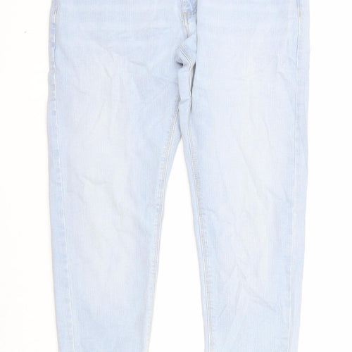 Marks and Spencer Mens Blue Cotton Skinny Jeans Size 32 in L31 in Regular Zip