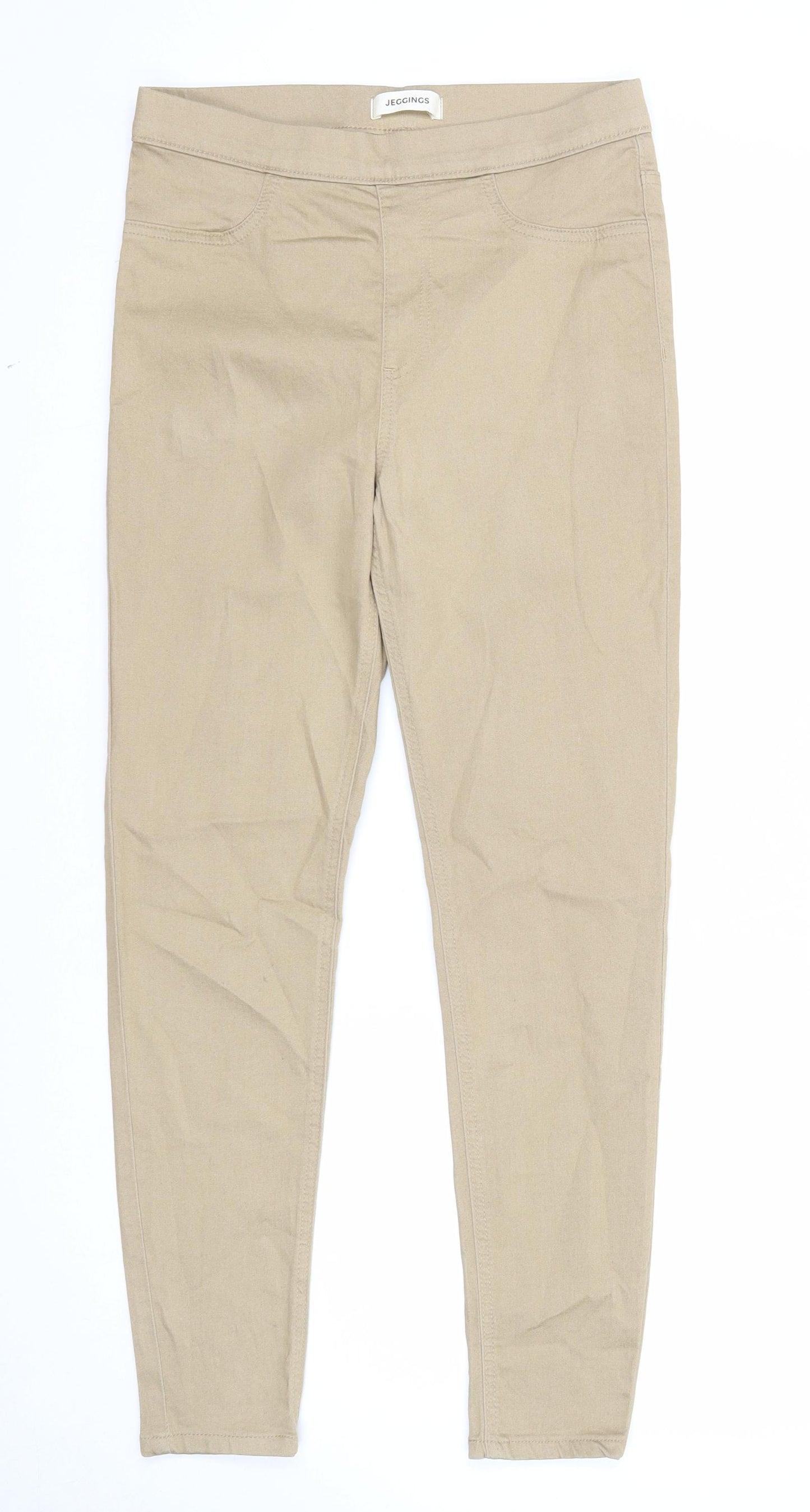 Marks and Spencer Womens Beige Cotton Jegging Jeans Size 10 Regular