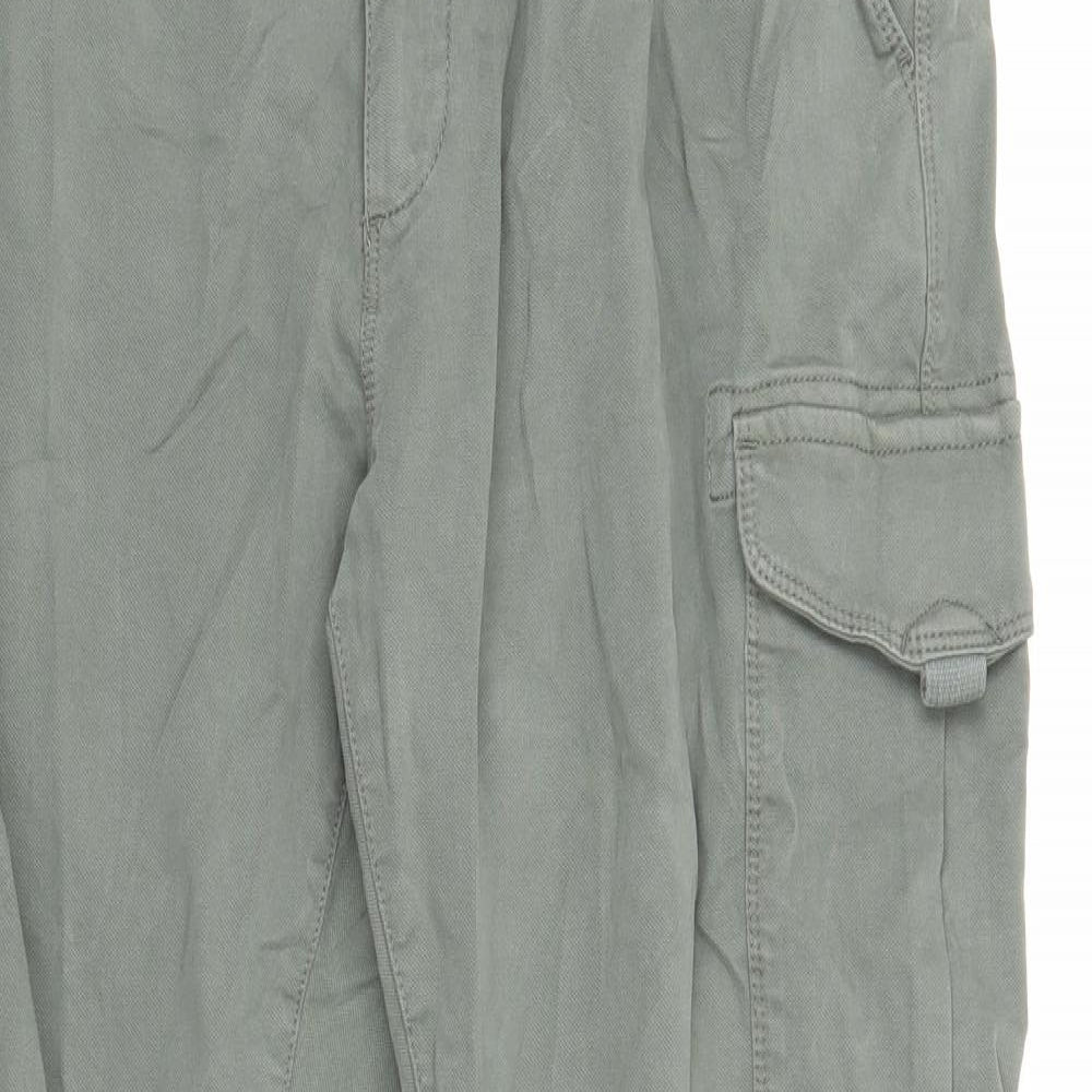 Marks and Spencer Mens Green Cotton Straight Jeans Size 38 in L31 in Regular Zip - Cargo
